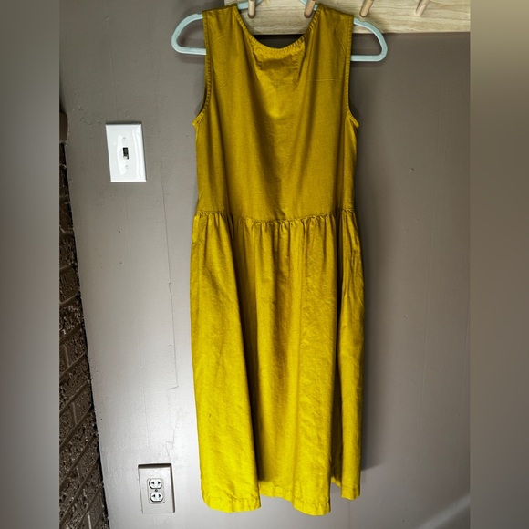 notPERFECTLINEN linen dress in Chartreuse size M - Picture 3 of 4